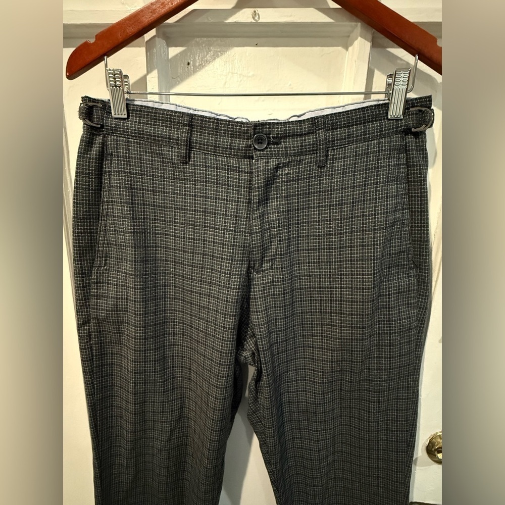 Zara Men's Black and White Checkered Dress Pants